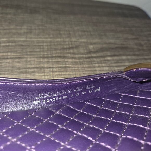 Tory Burch Jessa Purple Calf Hair Flats Slip-On Loafers Size 8.5 Gold Hardware - Picture 11 of 12